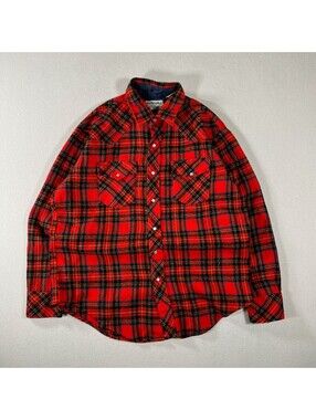 Vintage 80s Harbrook Acrylic Flannel Red and Black